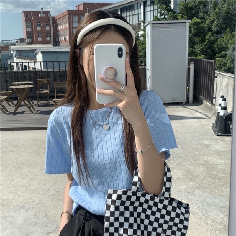 Áo montagut ngắn tay pastel mùa hè dễ thương ulzzang Hàn Quốc [Yannie]