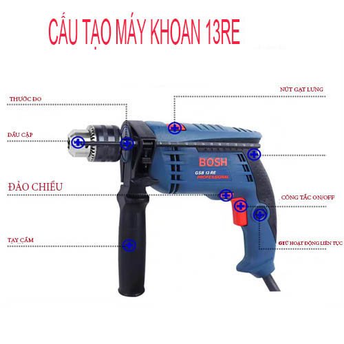 Máy khoan cầm tay công suất Bosh 910w - máy khoan tường ruột đồng 100% hoạt động mạnh mẽ