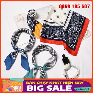 Khăn Lụa Quàng Cổ Đội Đầu Buộc Tóc Hàn Quốc - Khăn Lụa Headband Vuông Size 70x70
