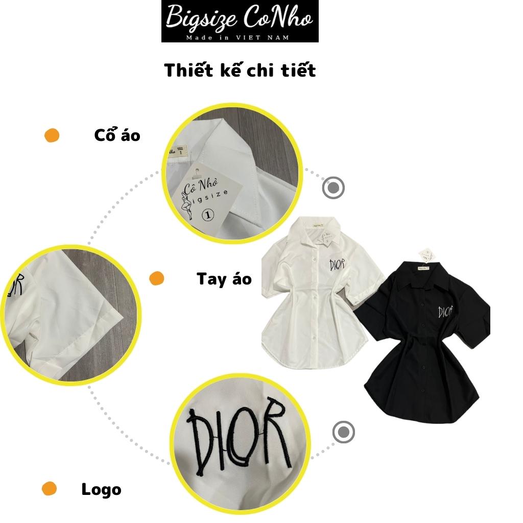 Áo sơ mi nữ bigsize, Áo bigsize nữ kiểu chữ dio ngoại cỡ trên 55kg-100kg SM DIOR KIEU - 100kg-bigsize cô nhỏ