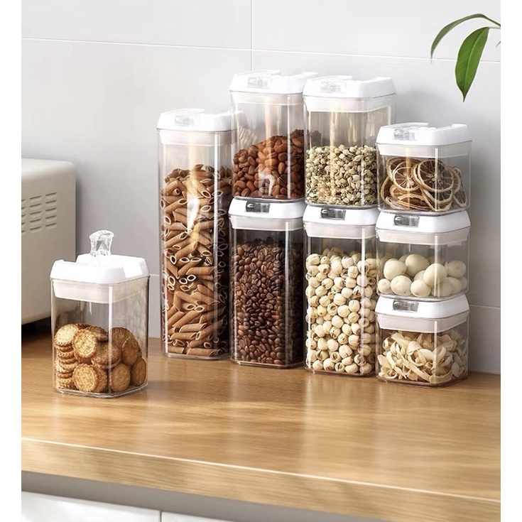 Hộp Đựng Thực Phẩm Trong Suốt  Có Nắp Đậy Hút Chân Không Tiện Dụng Cho Nhà Bếp