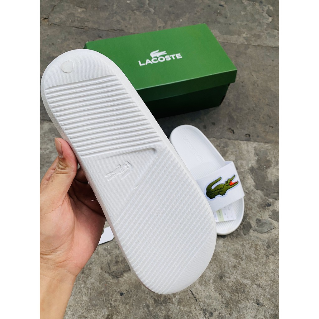 [Mã FAGREEN245 giảm tới 30K đơn 99K] Dép Lacoste nam VNXK - Trắng