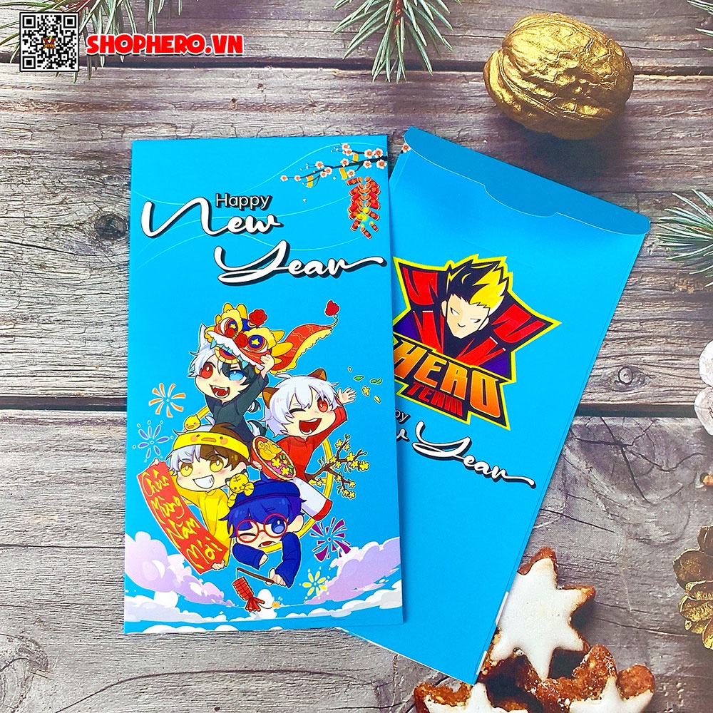 Bộ 6 bao lì xì Hero Team in hình đầy đủ các nhân vật