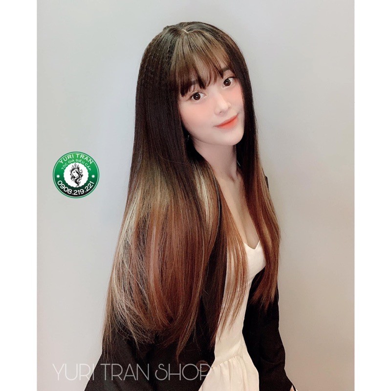 Tóc Giả nguyên đầu thẳng line ombre gz1736