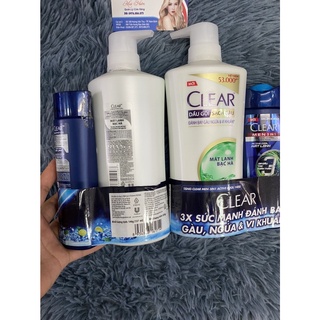 Dầu gội clear bạc hà 630ml tặng kèm