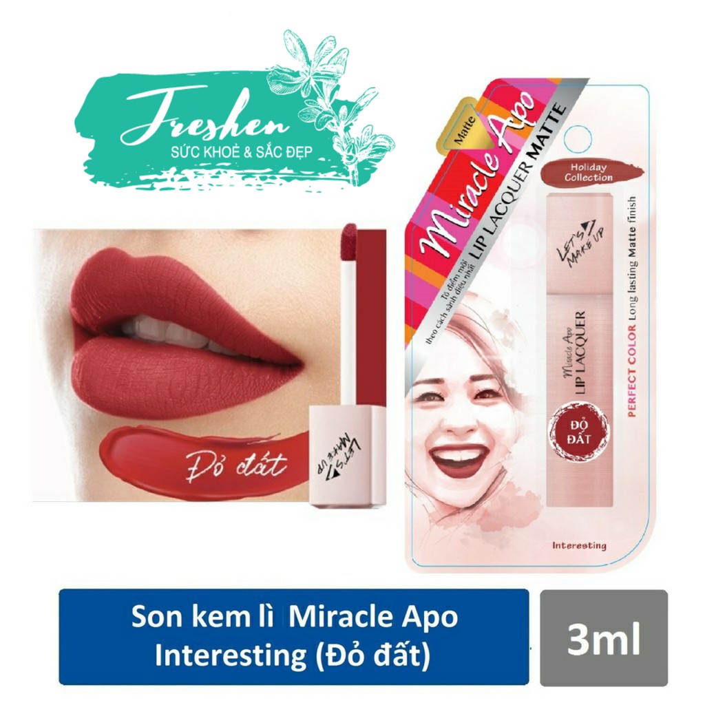 ✅ (CHÍNH HÃNG) Son kem lì Miracle Apo Lip Lacquer Matte Holiday Collection 3ml (bao bì mới)