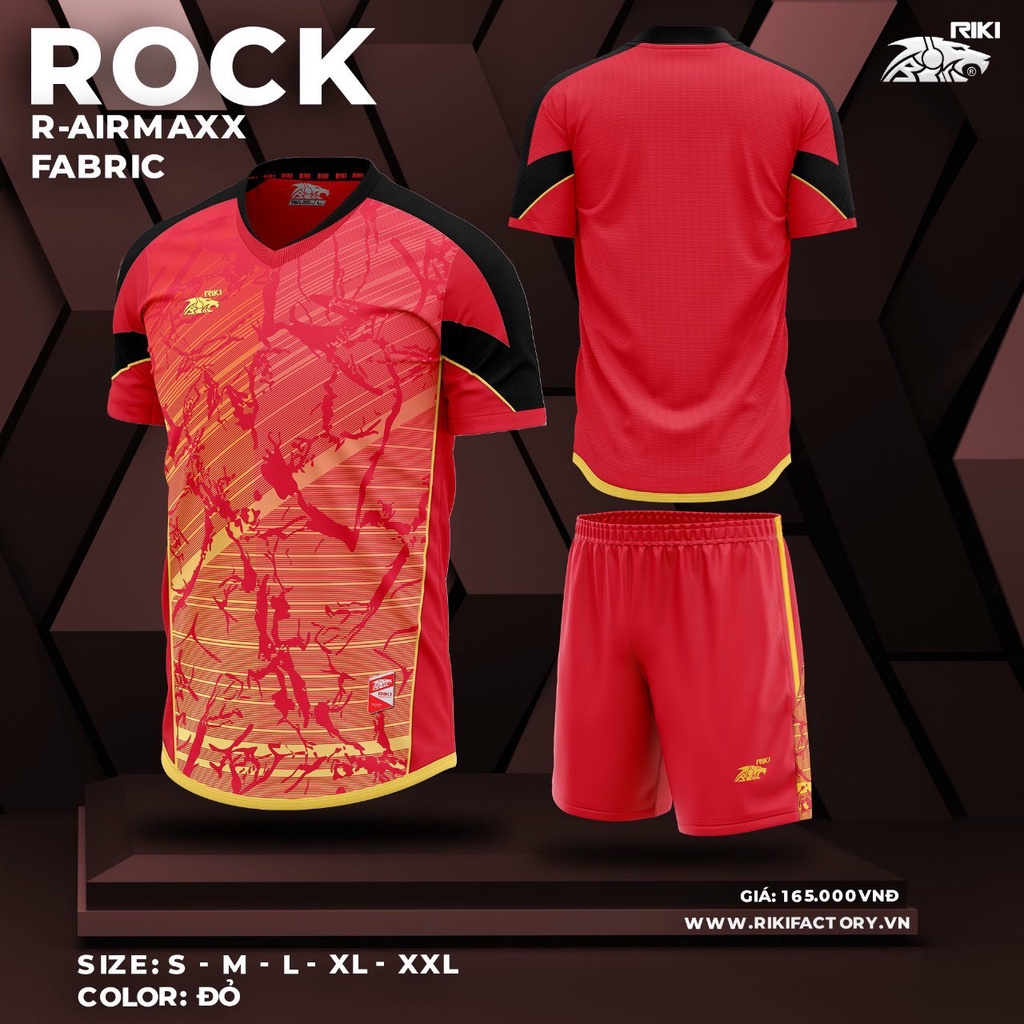 Bộ bóng đá không Logo The Rock thun mè mịn RIKI