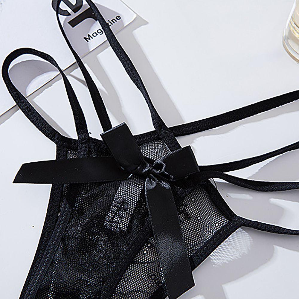 OCEANMAP Quần Lót Cotton Lưng Thấp Dáng Chữ T Thoáng Khí Đính Nơ Gợi Cảm