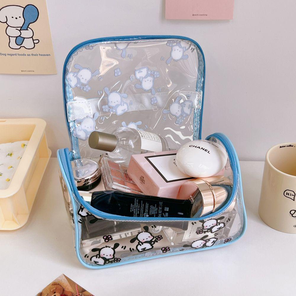 OCEANMAP Túi Đựng Mỹ Phẩm Bằng PVC Trong Suốt Chống Nước Sức Chứa Lớn Có Khóa Kéo In Họa Tiết Thời Trang Cho Nữ