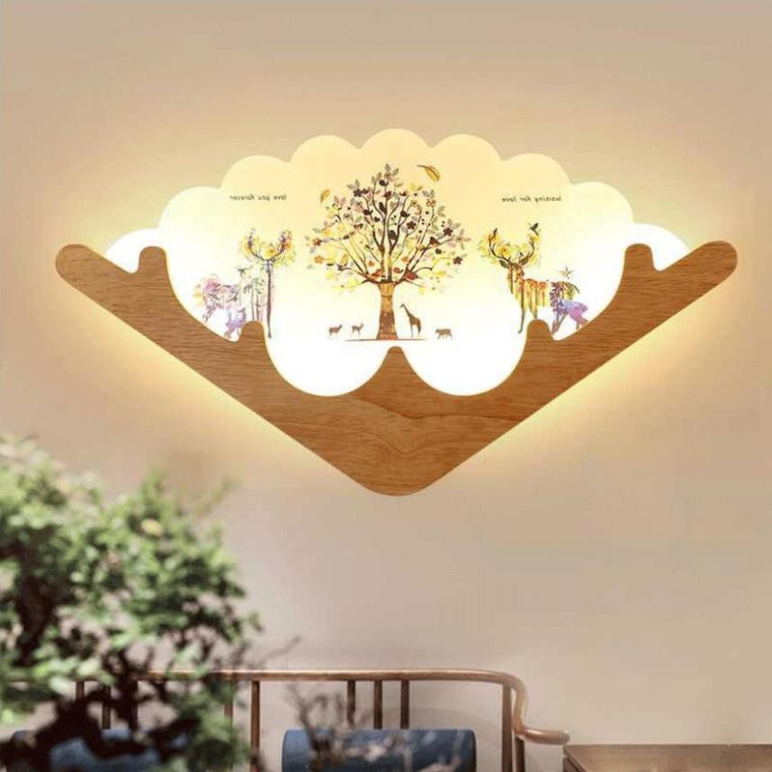 ( Bảo hành 12 tháng) Đèn led treo tường, đèn gắn tường hình quạt trang trí phòng khách, cầu thang hiện đại