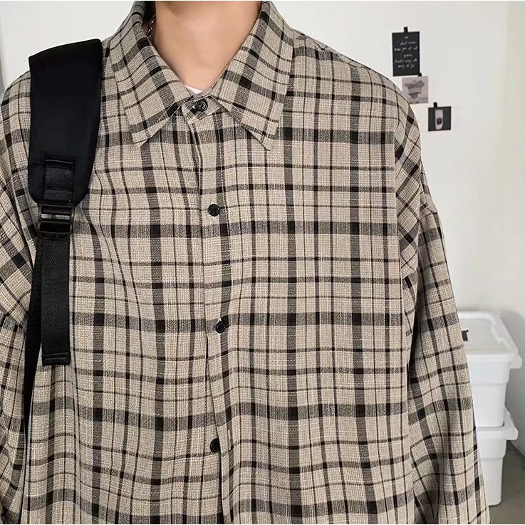 áo dài tay Sơ Mi Dáng Rộng Sọc Ca Rô flannel nam Thời Trang Hàn Quốc áo sơ mi trắng Cá Tính unisex thời trang nam áo flannel siêu đẹp áo sơ mi nam unisex sơ mi nữ form rộng