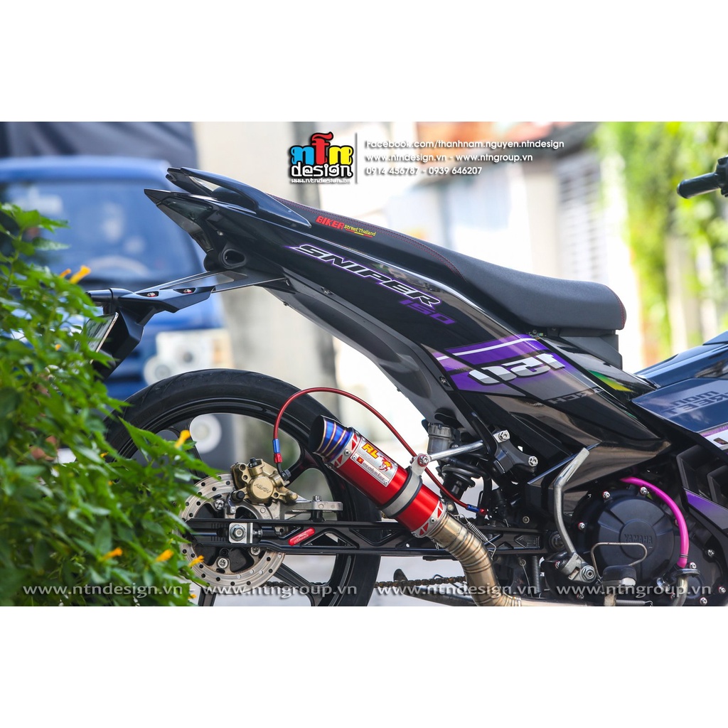 Tem rời Exciter 150 đen tím sniper