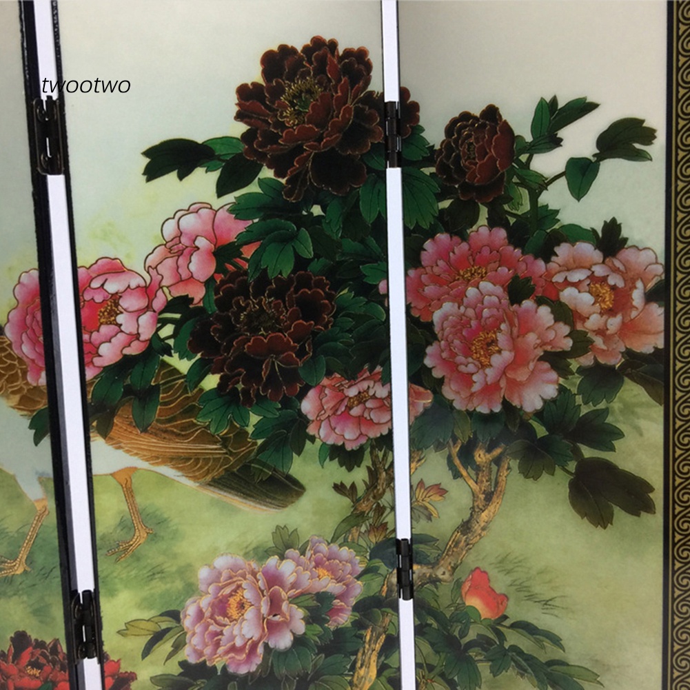 Tấm Gỗ 6 Vách Ngăn Để Bàn Trang Trí Hình Chim Công