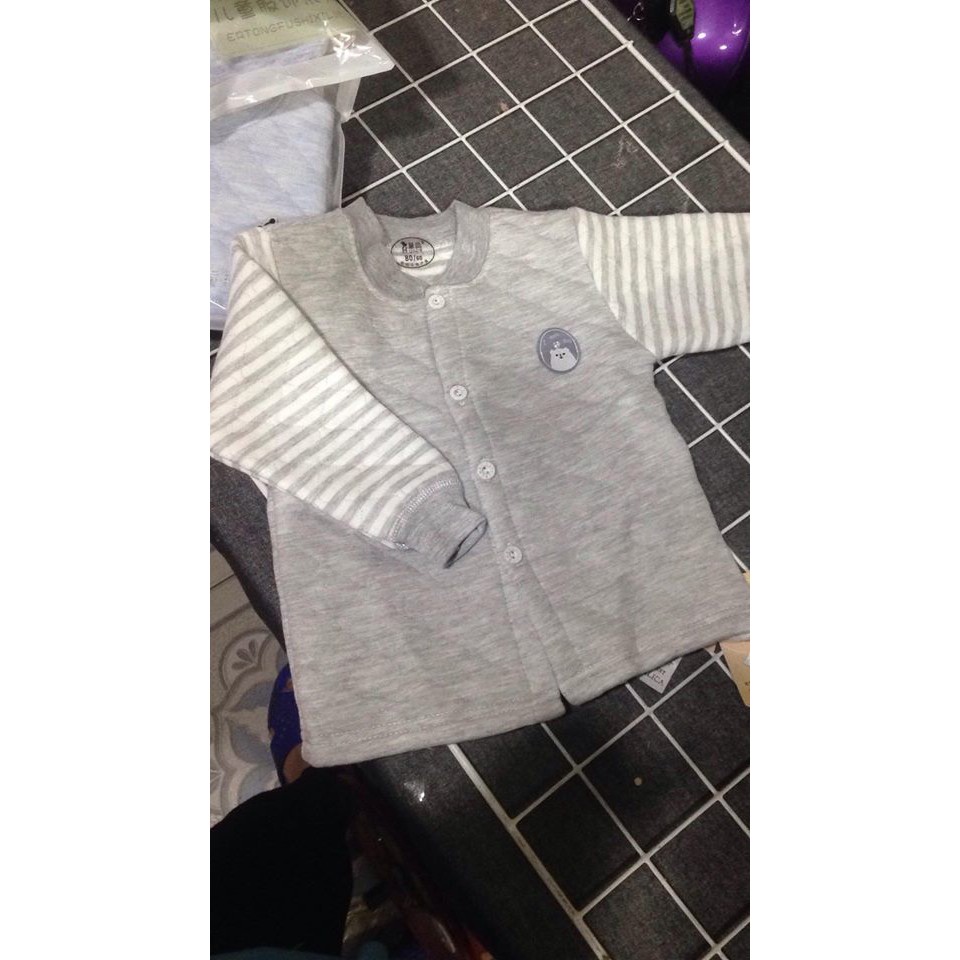 Quần áo cho bé sơ sinh Bộ quần áo nỉ trần bông cho bé trai bé gái