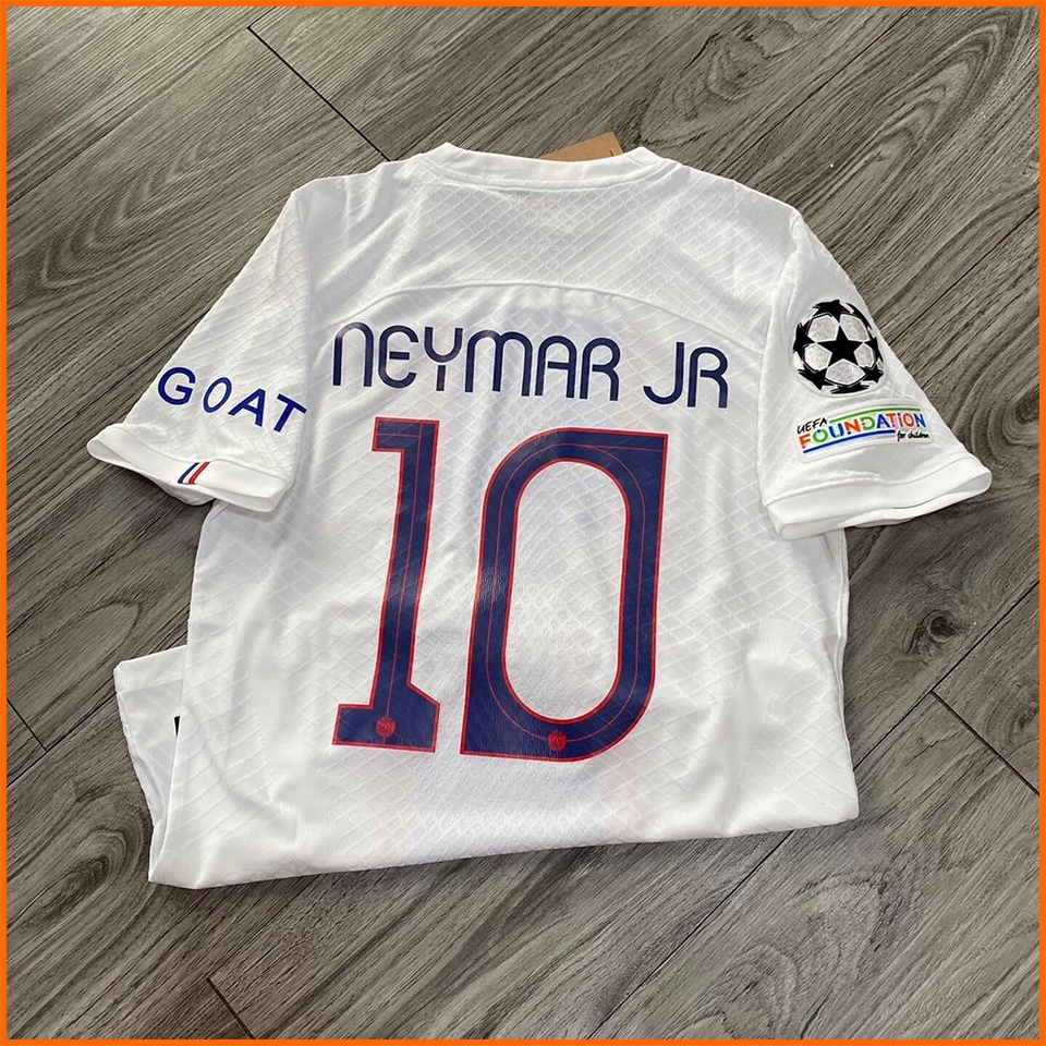 Áo PSG trắng sân khách 2022/2023, 2022/23 mẫu 3 bản PLAYER Issue BODY fit cao cấp Thái Lan