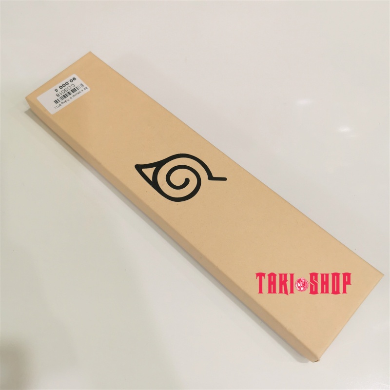 Bộ 4 Món: 3 Phi Tiêu Nhựa Kunai Naruto (Dây Trắng) - Băng Trán Làng Lá