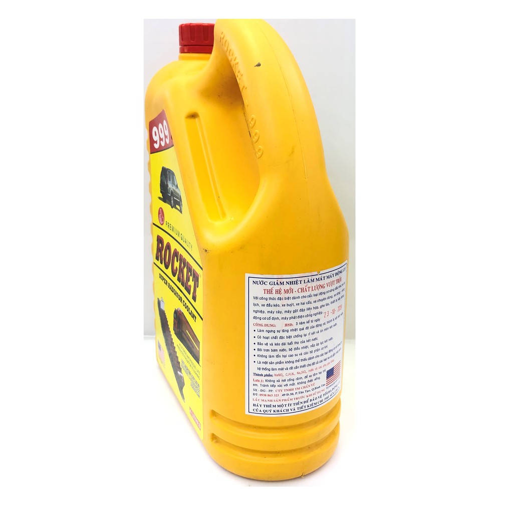 Nước làm mát cao cấp MÀU ĐỎ VÀ XANH cho ô tô, xe máy, đầu kéo ROCKET 999 4L