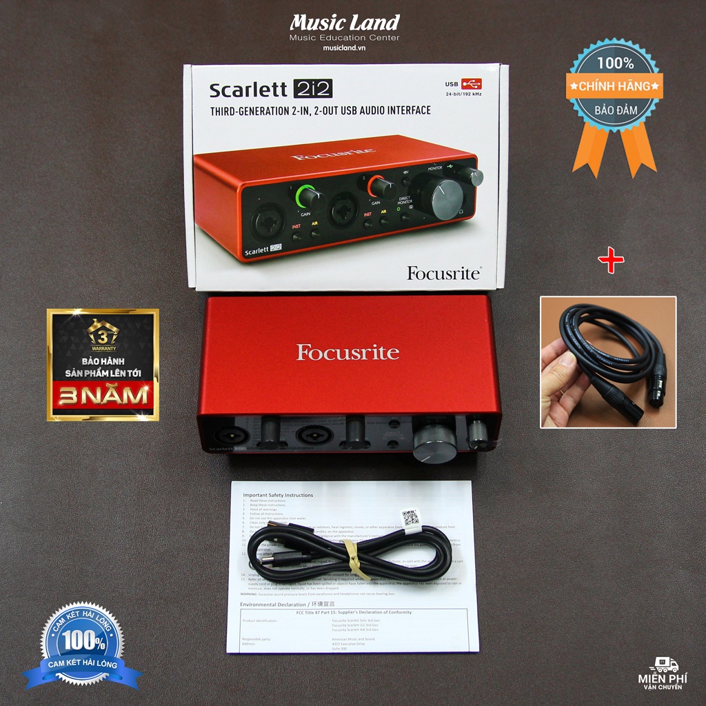 Sound Card Âm Thanh Focusrite Scarlett 2i2 Gen 3 – Chính hãng