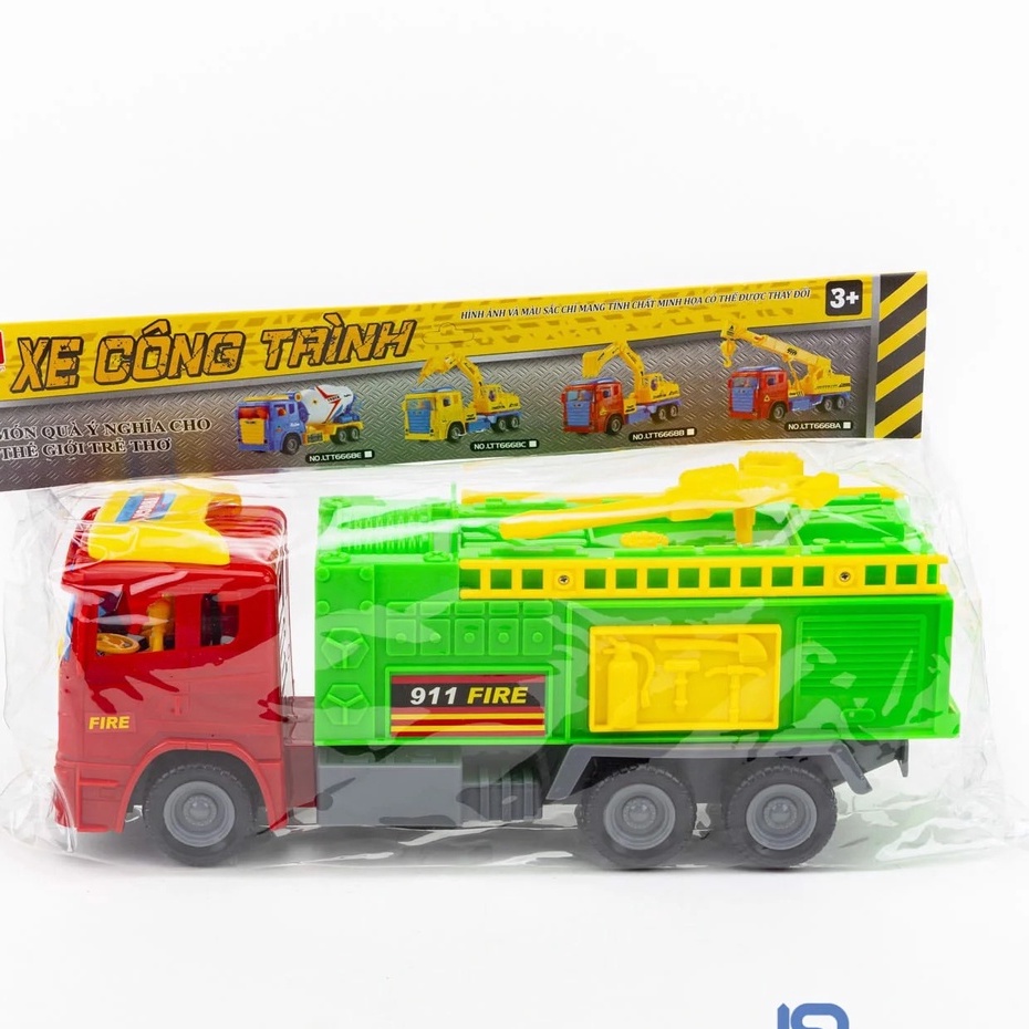 Xe Đồ Chơi Loại Lớn Bằng Nhựa Cho Bé_ Xe Thùng Cứu Hỏa- Sửa Điện