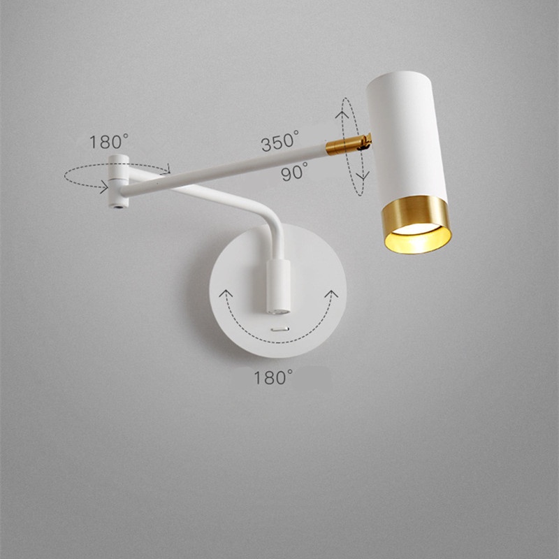 Đèn LED Gắn Tường Trang Trí Phòng Ngủ Có Công Tắc Xoay Tay Dài Hiện Đại