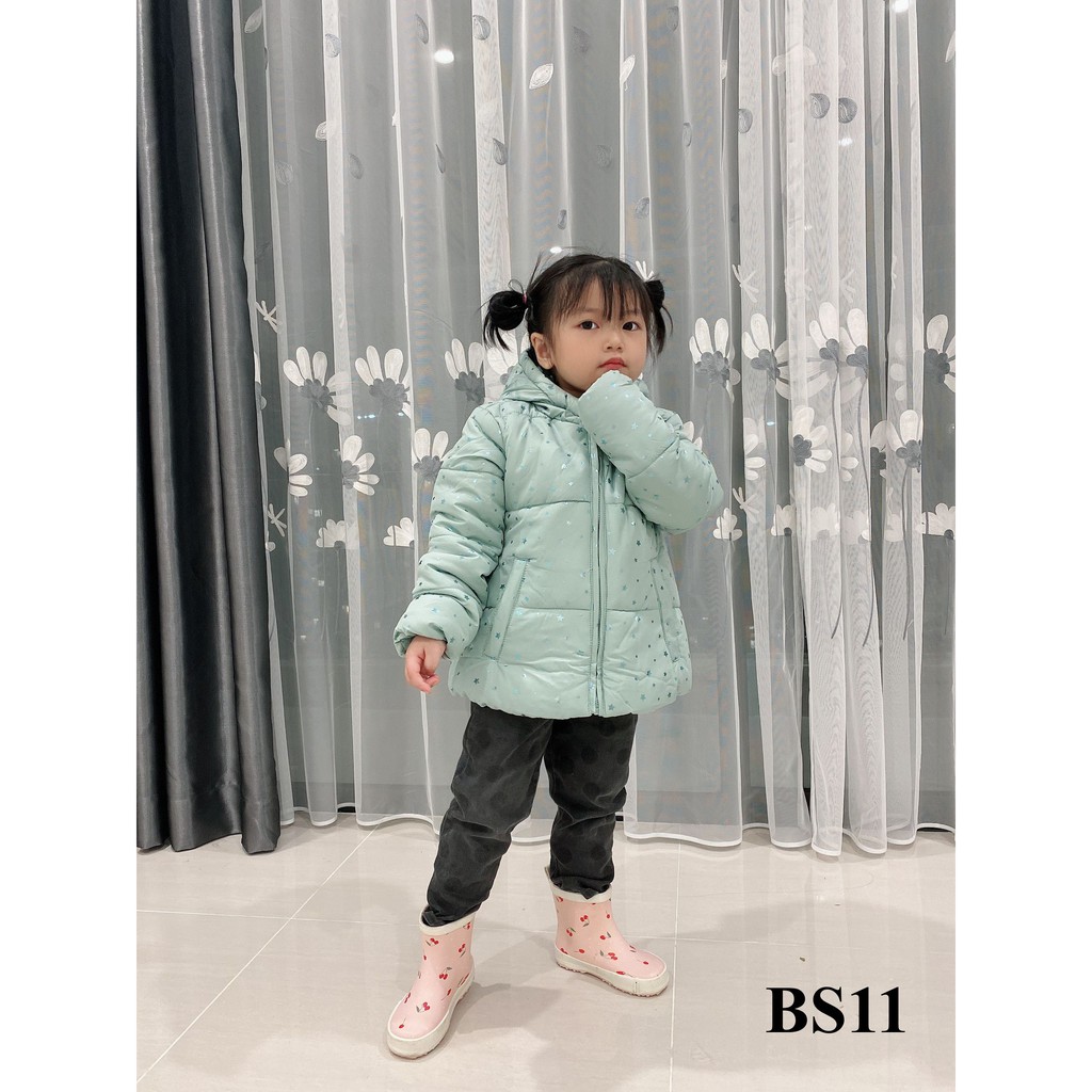 * Mã BS11: Áo phao bé gái hai màu in sao Real Kids xuất dự xịn đét, áo đẹp quá bé mặc lên rất đáng yêu