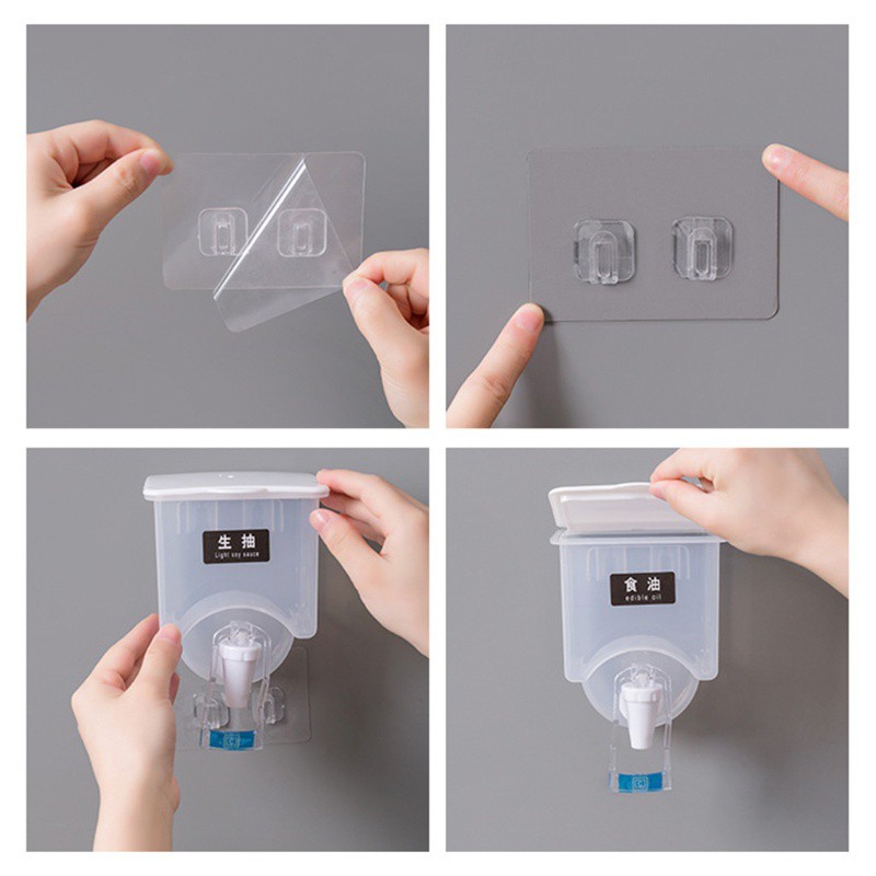 Hộp Đựng Dầu Ăn / Gia Vị Có Nắp Đậy Dạng Nhấn Đa Năng Tiện Dụng Cho Nhà Bếp