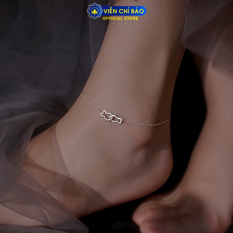 Lắc chân bạc nữ song ngư chất liệu bạc Thái 925 thời trang phụ kiện trang sức nữ Viễn Chí Bảo L500311