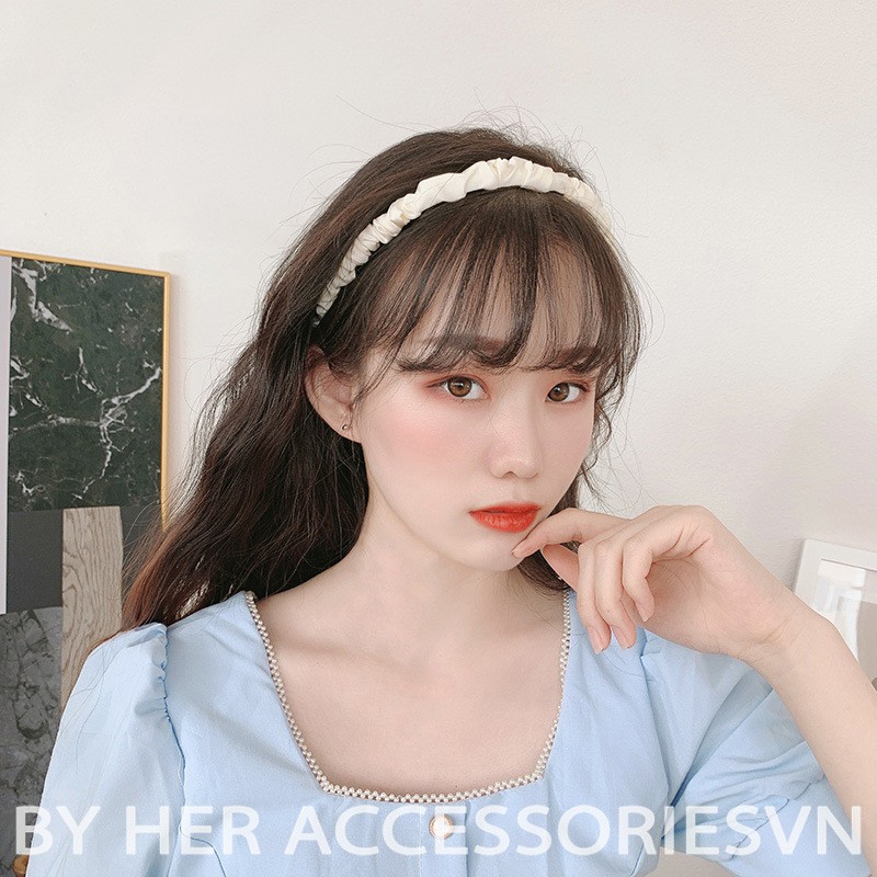 Bờm tóc nhún lụa satin màu sắc, Cài tóc, Băng đô cài đầu nữ, Her Accessories