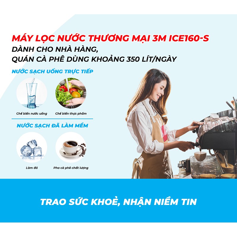 Máy lọc nước 3M ICE160-S dùng cho nhà hàng, quán cafe