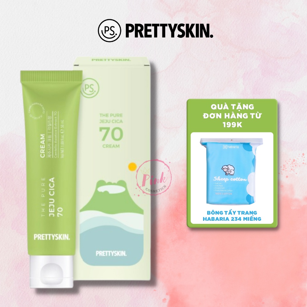 Kem Dưỡng Rau Má Pretty skin - PrettySkin The Pure Jeju CICA 70 Cream 50ml