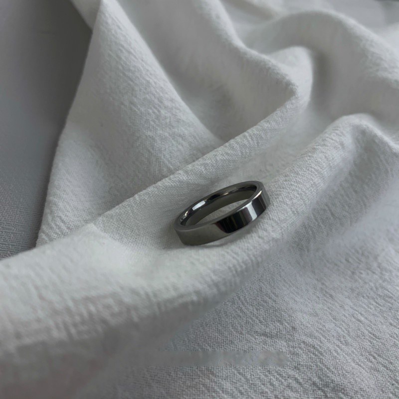 Nhẫn Bạc Bóng Tròn Thời Trang Cá Tính 191073Nhẫn Thép Titan Thiết Kế Đơn Giản Phong Cách Hip Hop Cá Tính Cho Cặp Đôi