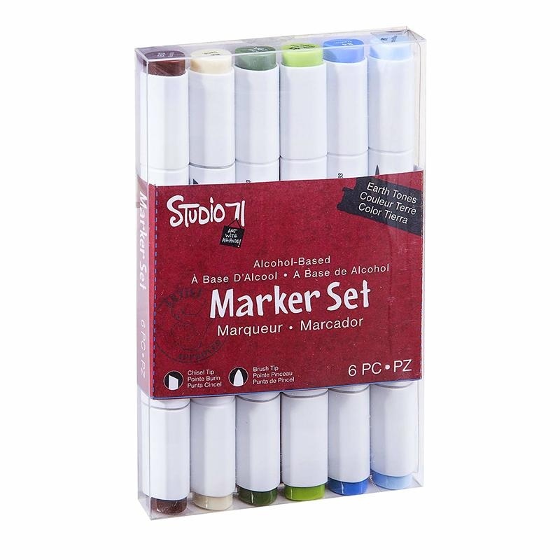 Set 6 Bút Marker Copic Gốc Cồn Hai Đầu Vẽ Tranh Chuyên Dụng