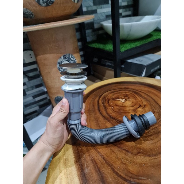 Xả lavabo ruột gà - xả Kín nhấn