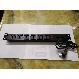 Thanh nguồn điện chuẩn 19" 1U 6 ổ cắm đa năng