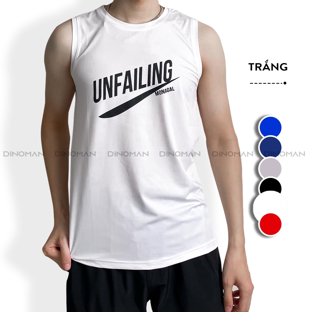 Áo ba lỗ nam Unfailing DINOMAN Áo tanktop sát nách nam RUNNING Vải Thun Co Giãn 4 Chiều