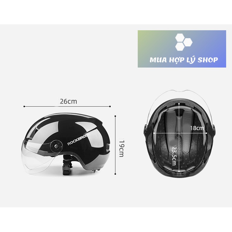 Mũ Nón Bảo Hiểm ROCKBROS Có Kính Chống Nắng Đi Xe Máy Xe Đạp Điện, An Toàn Nhẹ Nhàng Và Thoáng Khí
