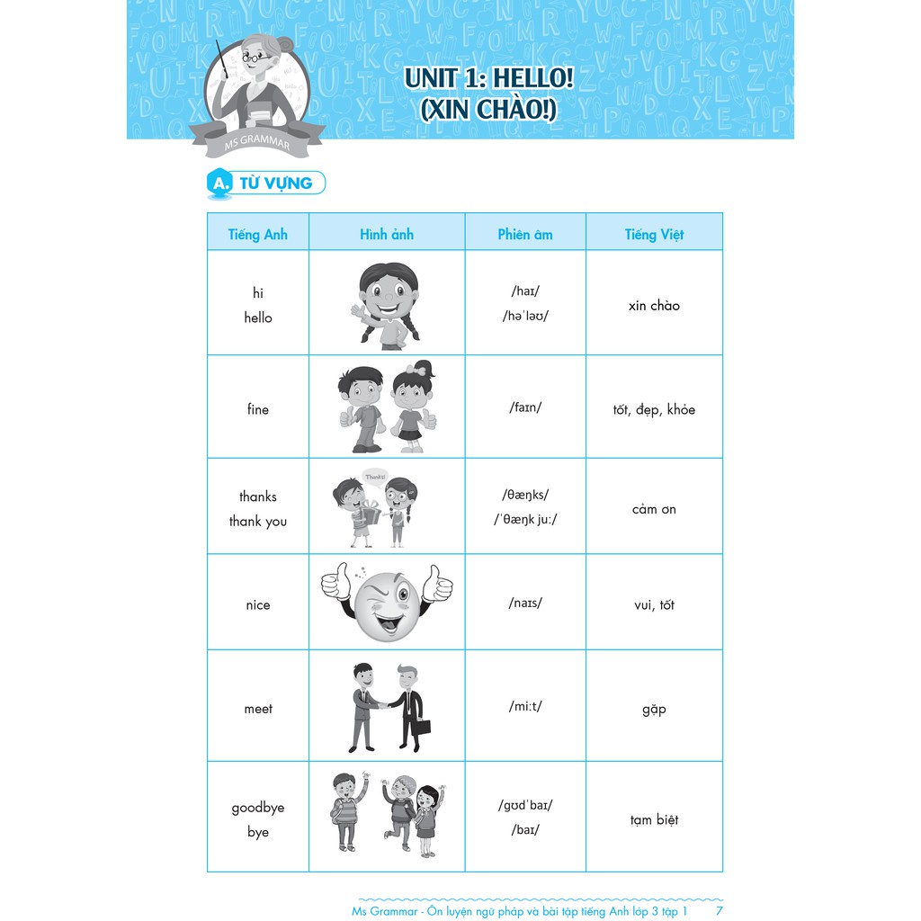 Sách - Ms Grammar Ôn luyện Ngữ pháp và Bài tập tiếng Anh lớp 3 tập 1 MEGATH9503