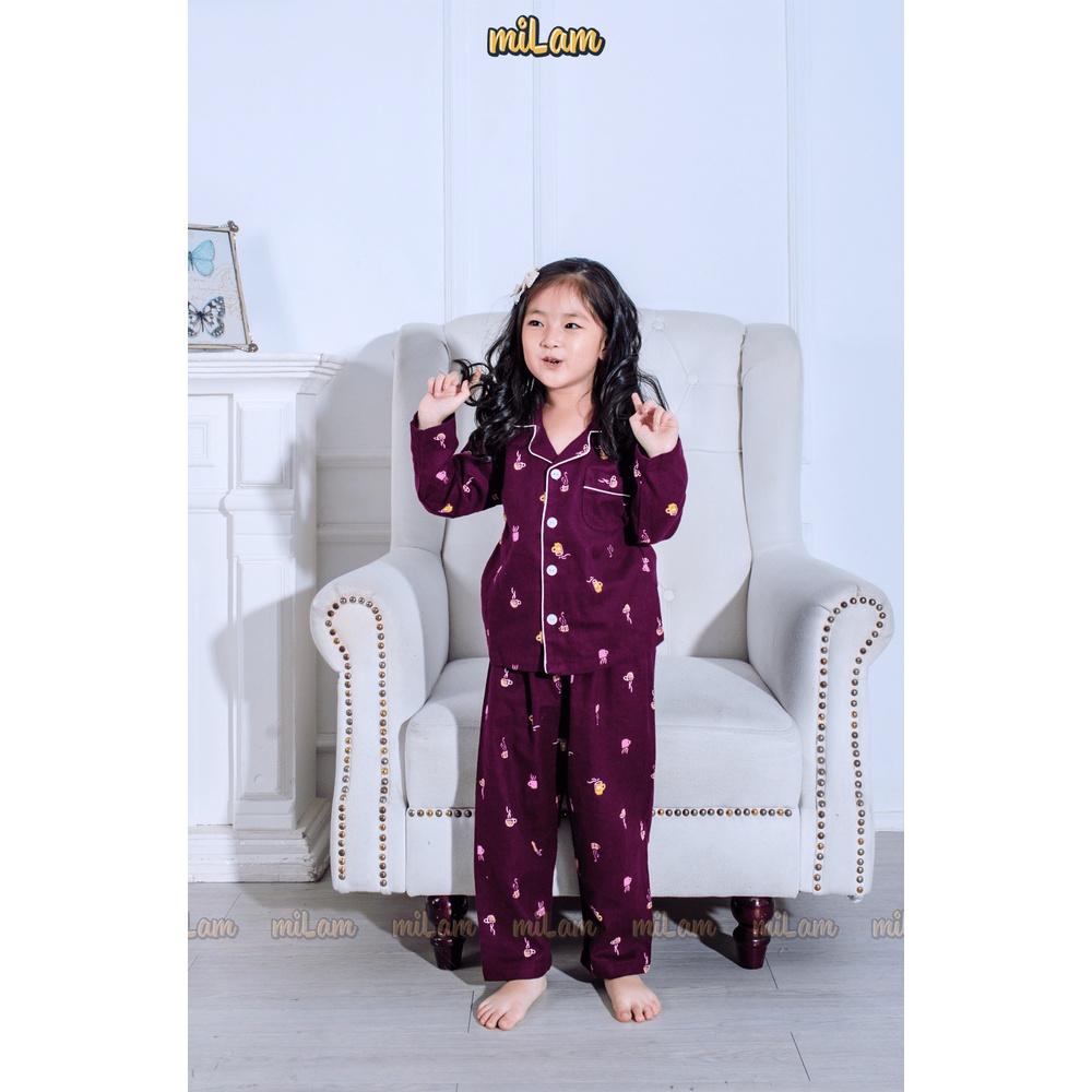 Bộ quần áo Pyjama cổ vuông dài tay MILAM mặc nhà thoải mái dễ chịu cho mẹ và bé