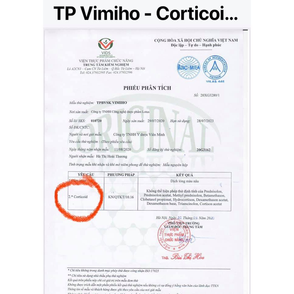 VIMIHO - SIRO HO THẢO DƯỢC 100ml