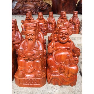 Cặp Tượng thần tài thổ địa gỗ hương 20cm