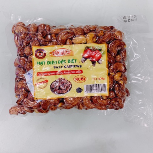 HẠT ĐIỀU MUỐI VỎ LỤA ĐẶC BIỆT TÂN HƯNG 500G