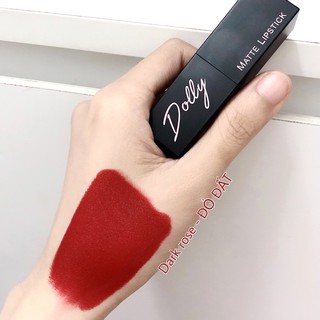[Đỏ Đất] Dark Rose Son Sáp Phủ Phấn Dolly Không Chì Màu Đỏ Đất