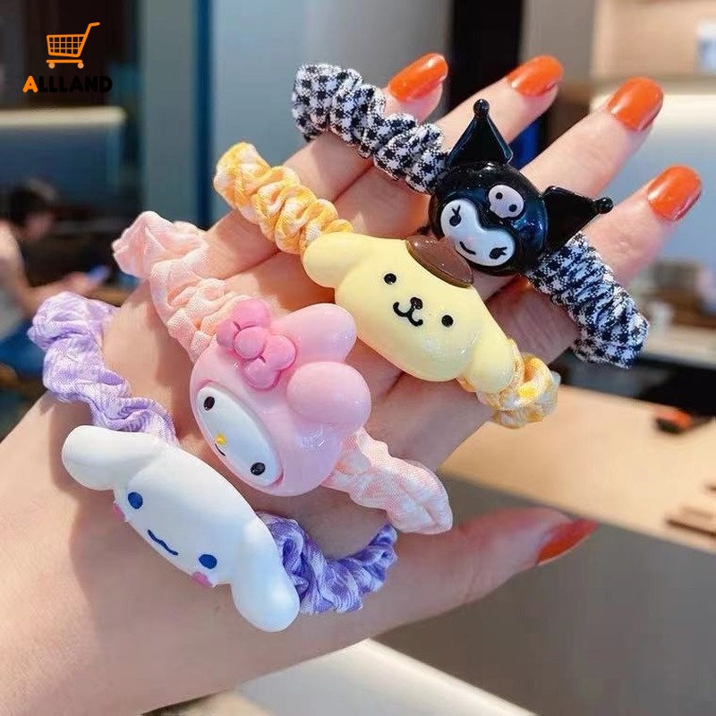 Dây Buộc Tóc Co Giãn Màu Kẹo Họa Tiết Hoạt Hình Xinh Xắn Cho Bé Gái