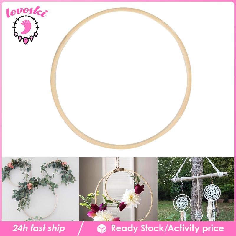 Bộ Tranh Thêu Chữ Thập Hình Tròn Bằng Gỗ Tre 10cm