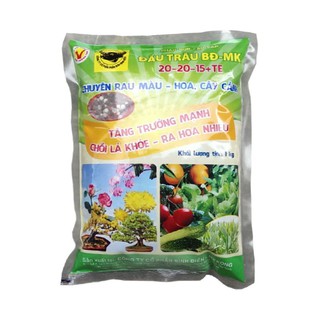 sale off Phân bón Đầu Trâu NPK 20-20-15 chuyên cho hoa, cây cảnh giúp cây ra hoa, hoa đẹp, lâu tàn hàng chuẩn cty.