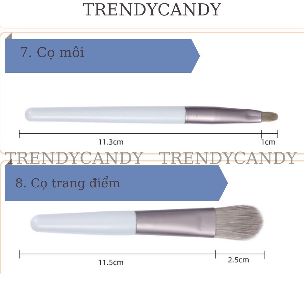 Cọ trang điểm set 8 món mini dễ thương