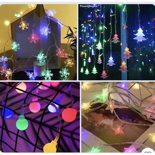Dây đèn led đủ màu kiểu ngôi sao - bông tuyết - cây thông - mặt trăng - giọt nước - chôm chôm  trang trí noel - lễ - tết