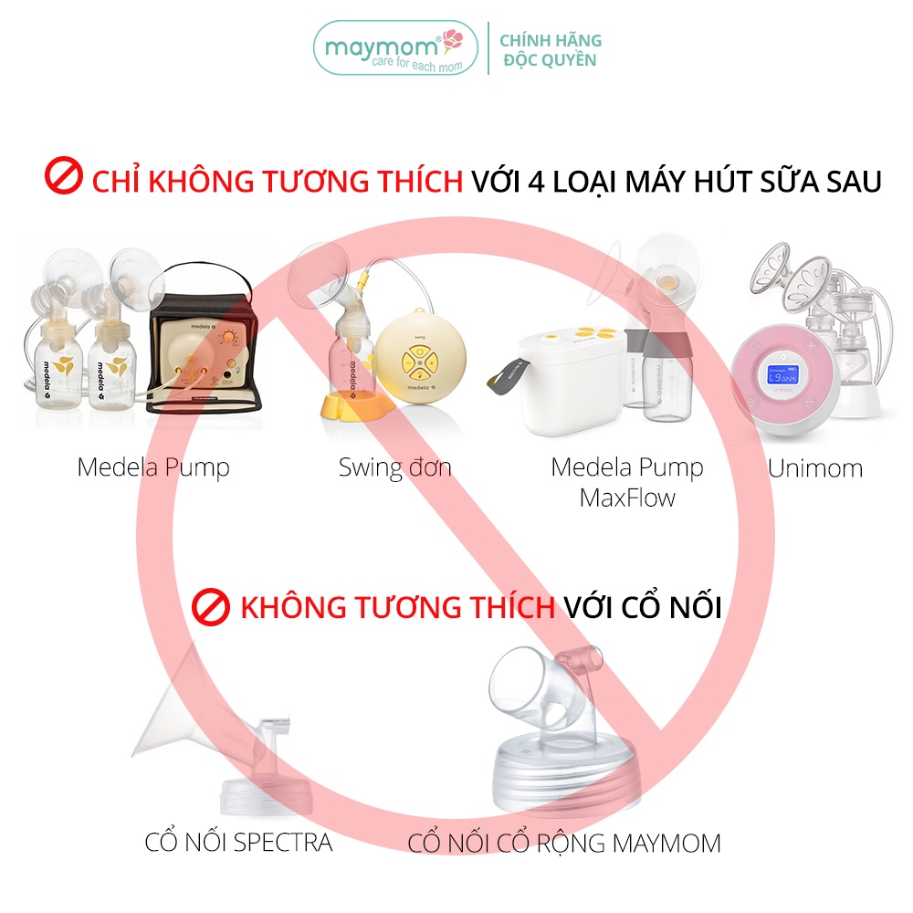 Chặn Sữa Dài Maymom, Tương Thích Máy Hút Sữa Medela, Spectra, Avent (1 cái)