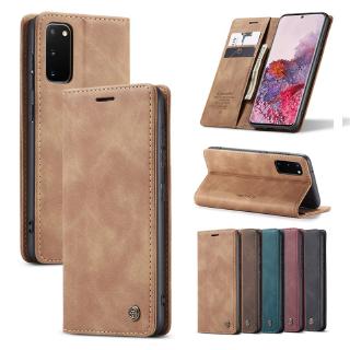 Ốp lưng da Samsung A10 A12 A20 A30 A42 A50 A52 A70S A72 CaseMe tự động đóng nắp ví lật từ tính