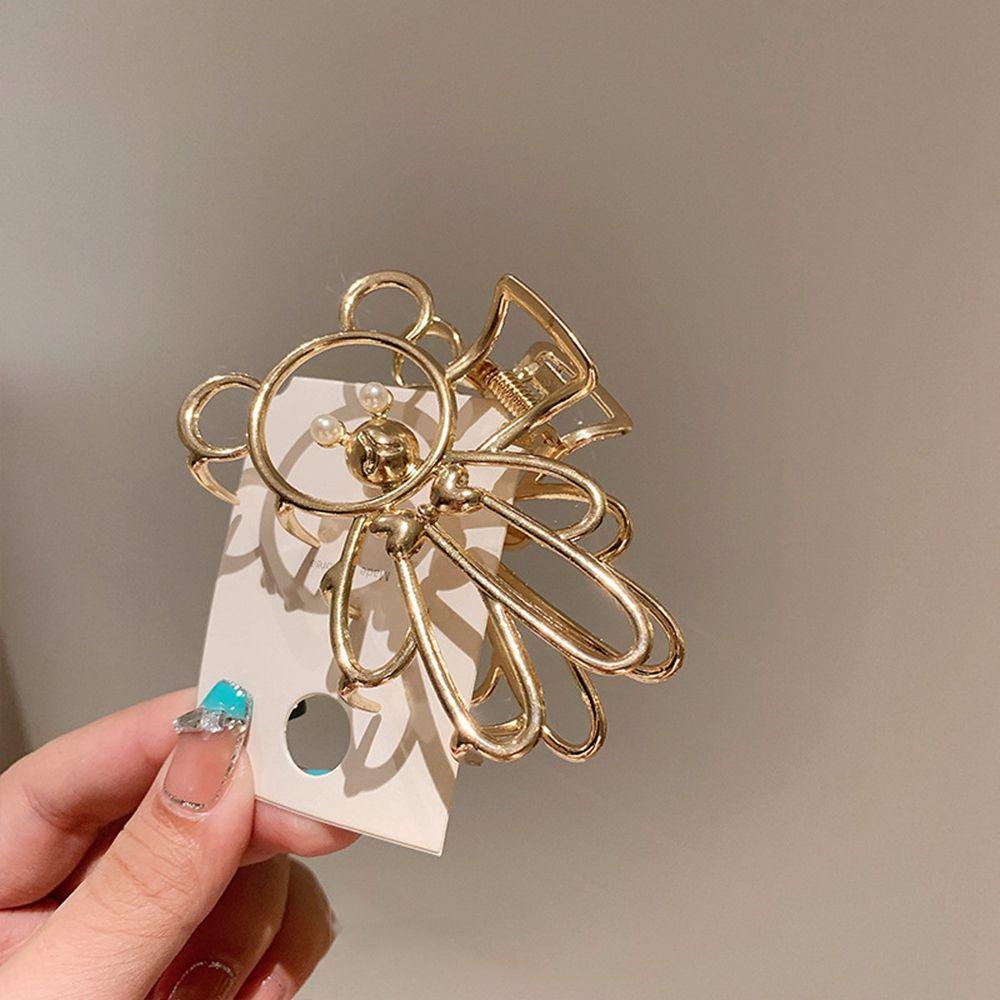 Kẹp Tóc Móng Vuốt Gấu Rỗng Đơn Giản Cho Nữ|Kẹp Tóc Hợp Kim Phong Cách Hàn Quốc